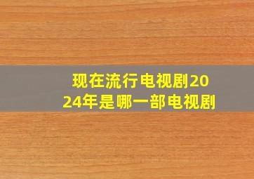 现在流行电视剧2024年是哪一部电视剧