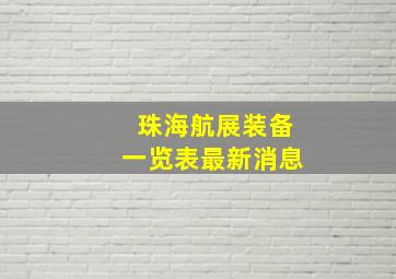 珠海航展装备一览表最新消息