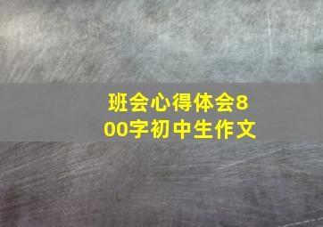 班会心得体会800字初中生作文