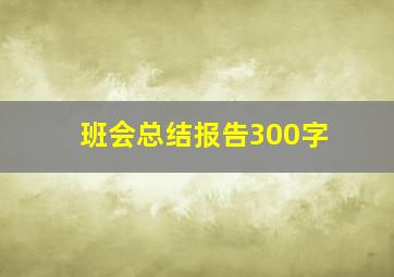 班会总结报告300字