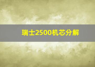 瑞士2500机芯分解