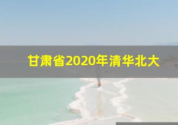 甘肃省2020年清华北大