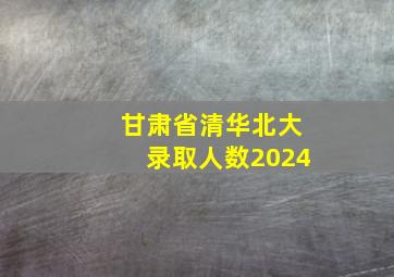 甘肃省清华北大录取人数2024