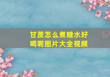 甘蔗怎么煮糖水好喝呢图片大全视频