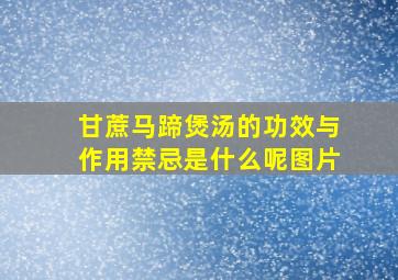 甘蔗马蹄煲汤的功效与作用禁忌是什么呢图片