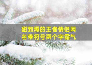 甜到爆的王者情侣网名带符号两个字霸气