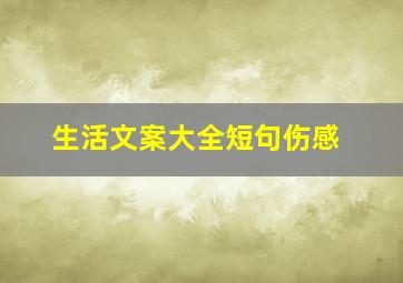 生活文案大全短句伤感