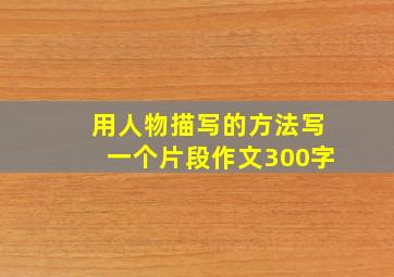 用人物描写的方法写一个片段作文300字