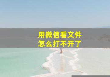 用微信看文件怎么打不开了