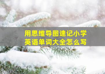 用思维导图速记小学英语单词大全怎么写