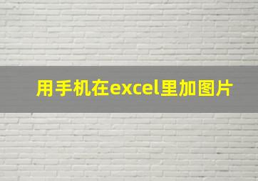 用手机在excel里加图片