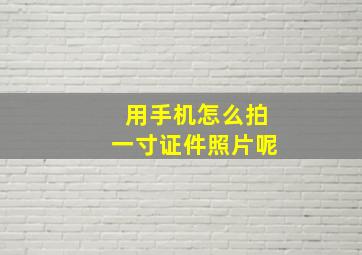 用手机怎么拍一寸证件照片呢