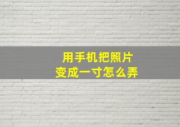 用手机把照片变成一寸怎么弄