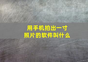 用手机拍出一寸照片的软件叫什么