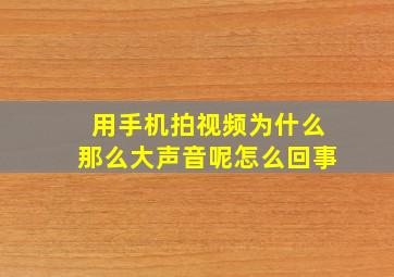 用手机拍视频为什么那么大声音呢怎么回事