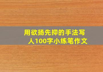 用欲扬先抑的手法写人100字小练笔作文