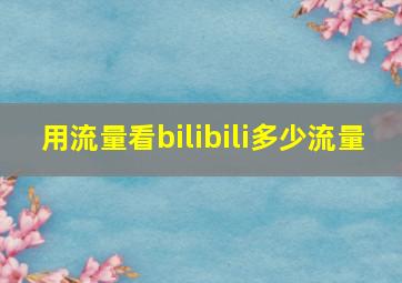 用流量看bilibili多少流量