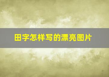 田字怎样写的漂亮图片