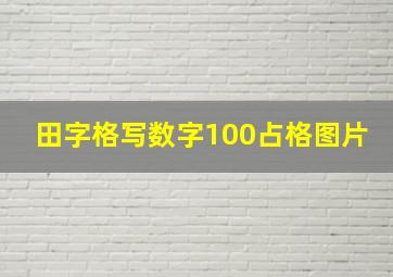 田字格写数字100占格图片