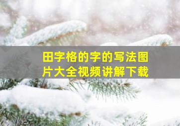 田字格的字的写法图片大全视频讲解下载