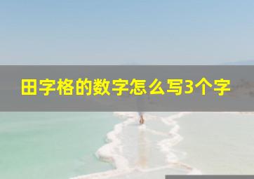 田字格的数字怎么写3个字