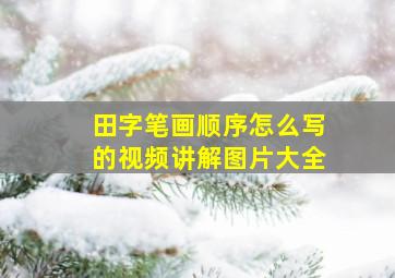 田字笔画顺序怎么写的视频讲解图片大全