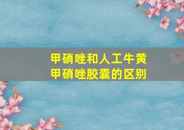 甲硝唑和人工牛黄甲硝唑胶囊的区别