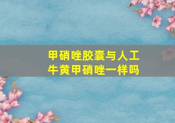 甲硝唑胶囊与人工牛黄甲硝唑一样吗