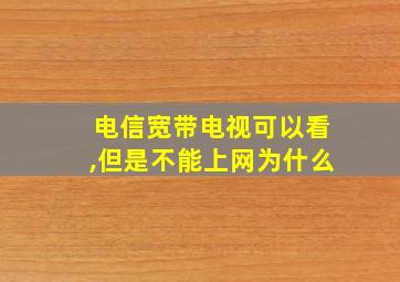 电信宽带电视可以看,但是不能上网为什么