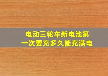 电动三轮车新电池第一次要充多久能充满电