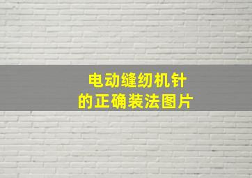 电动缝纫机针的正确装法图片