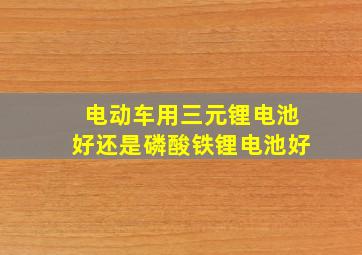 电动车用三元锂电池好还是磷酸铁锂电池好