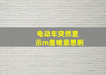 电动车突然显示m是啥意思啊