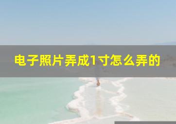 电子照片弄成1寸怎么弄的