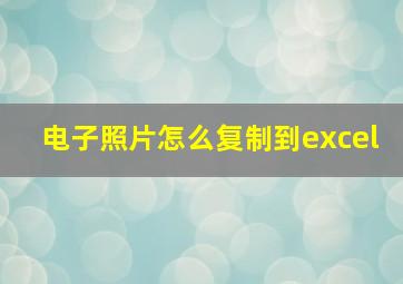 电子照片怎么复制到excel