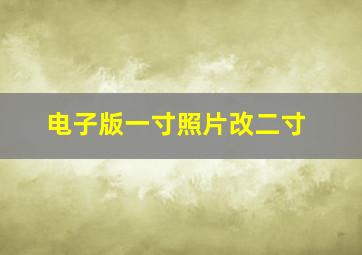 电子版一寸照片改二寸