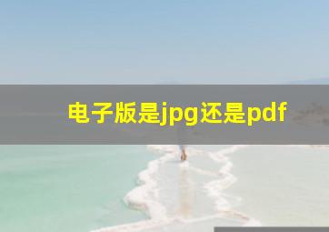 电子版是jpg还是pdf