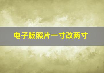 电子版照片一寸改两寸