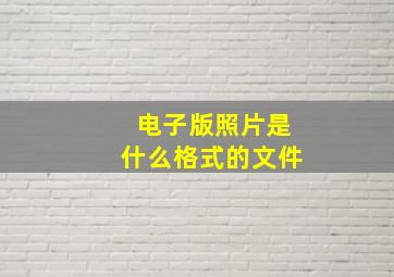 电子版照片是什么格式的文件