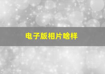 电子版相片啥样