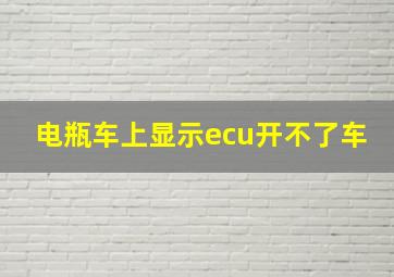 电瓶车上显示ecu开不了车