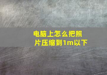 电脑上怎么把照片压缩到1m以下