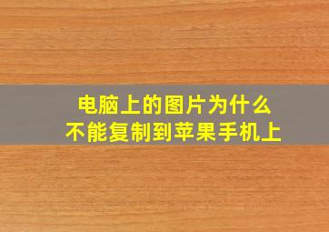 电脑上的图片为什么不能复制到苹果手机上