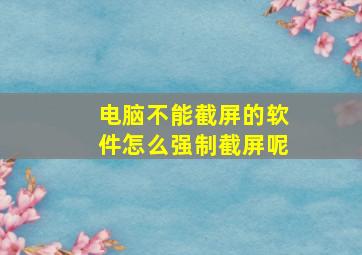 电脑不能截屏的软件怎么强制截屏呢