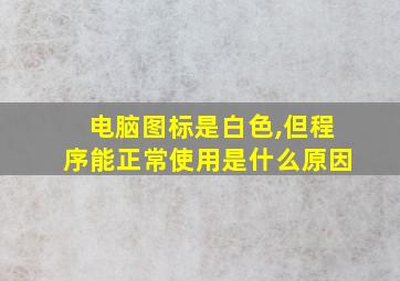 电脑图标是白色,但程序能正常使用是什么原因