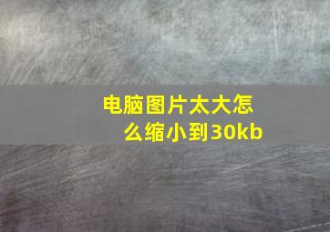 电脑图片太大怎么缩小到30kb