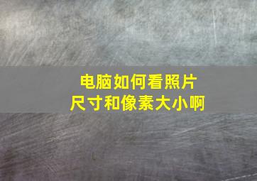 电脑如何看照片尺寸和像素大小啊