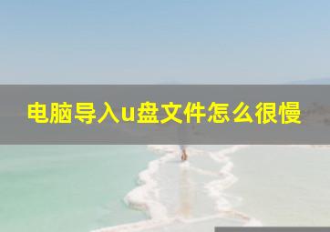 电脑导入u盘文件怎么很慢