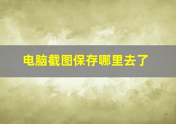 电脑截图保存哪里去了