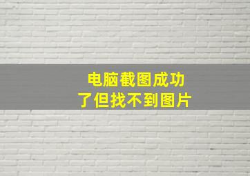 电脑截图成功了但找不到图片